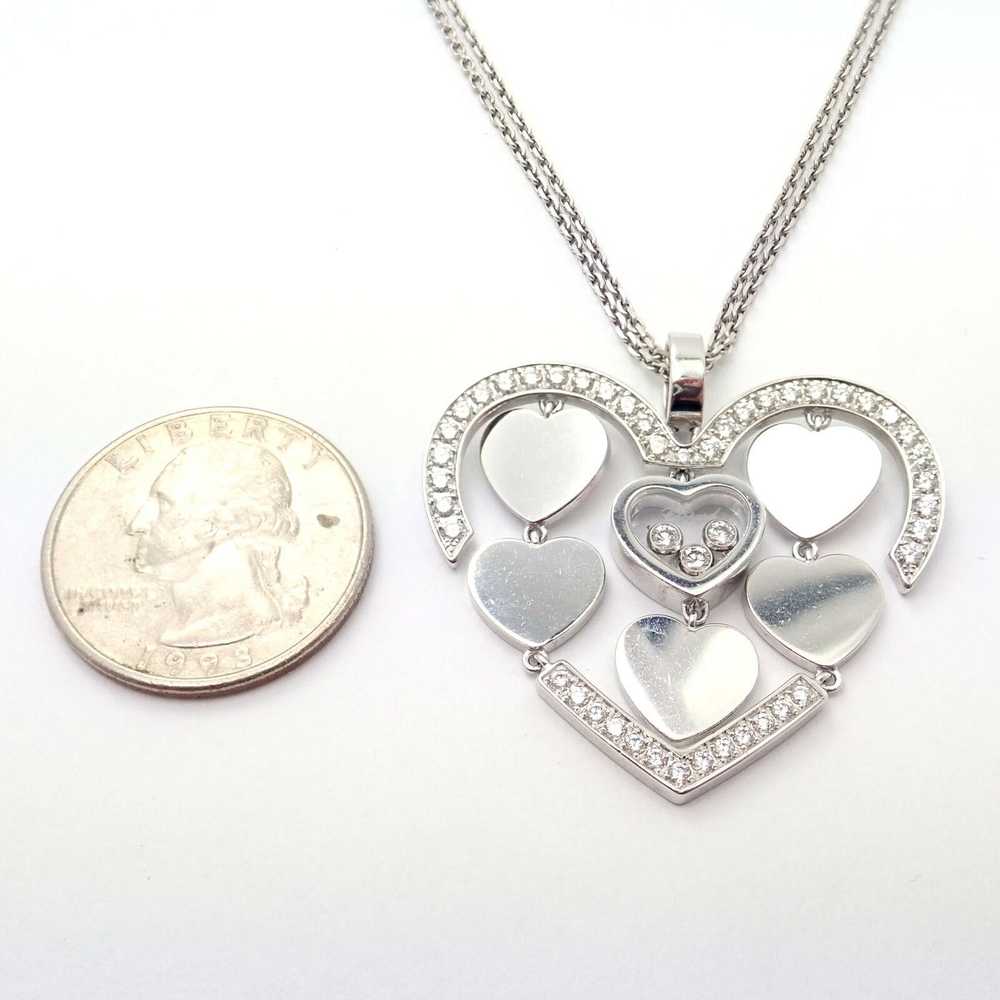 Chopard 18k White Gold Large Double Happy Hearts … - image 3