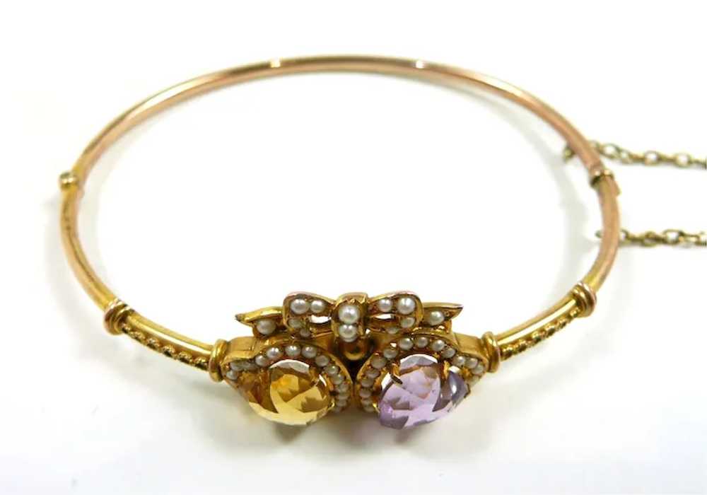 Loving Victorian Sweetheart Bangle Bracelet c. 18… - image 6