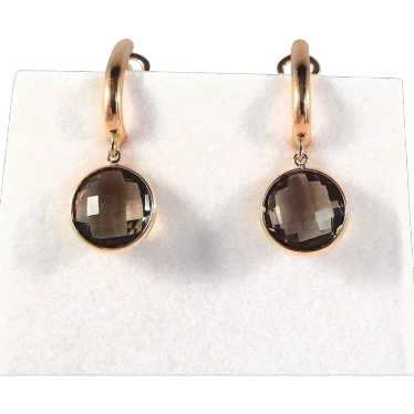 Outstanding earrings Faceted gemstone 18K solid go