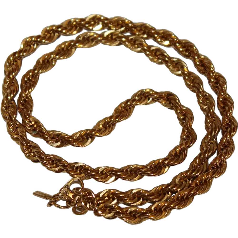 Monet Gold-Tone Twisted Rope Necklace - 18 Inches - image 1