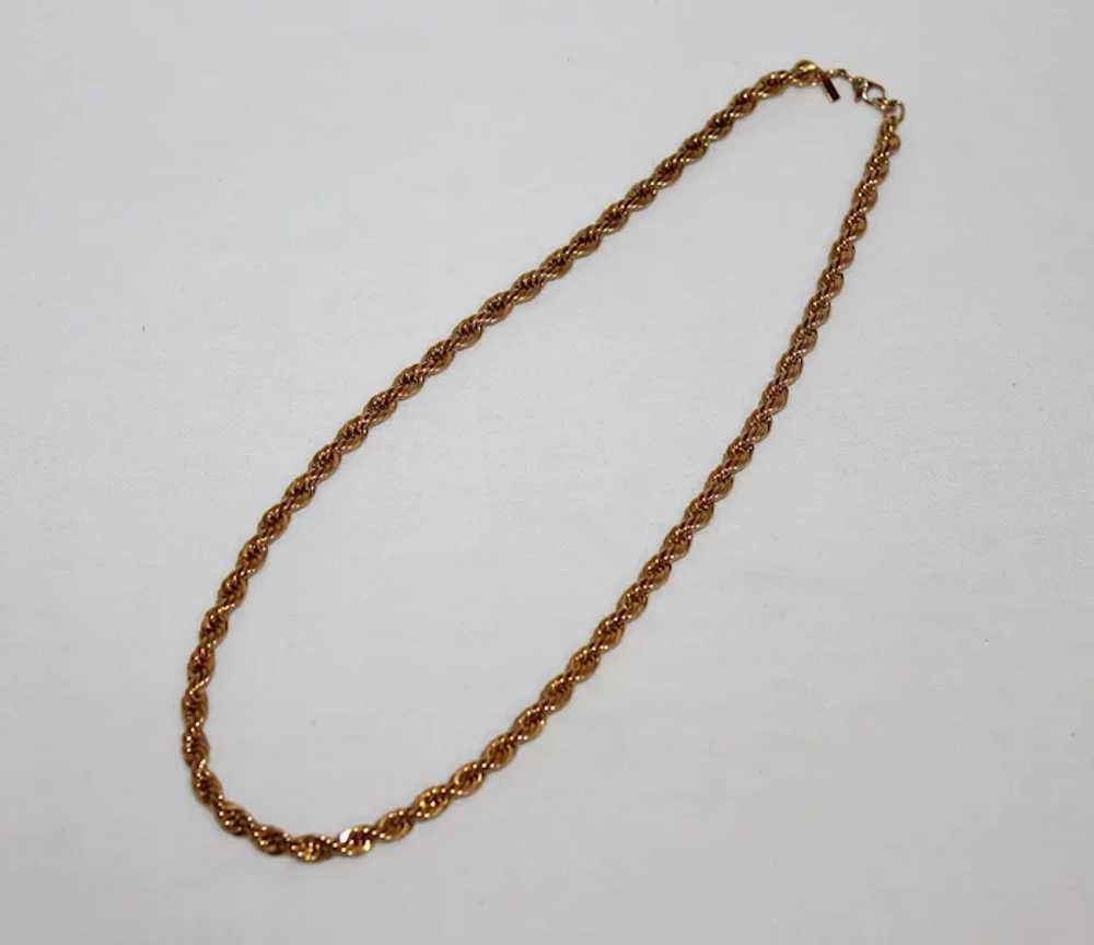 Monet Gold-Tone Twisted Rope Necklace - 18 Inches - image 2