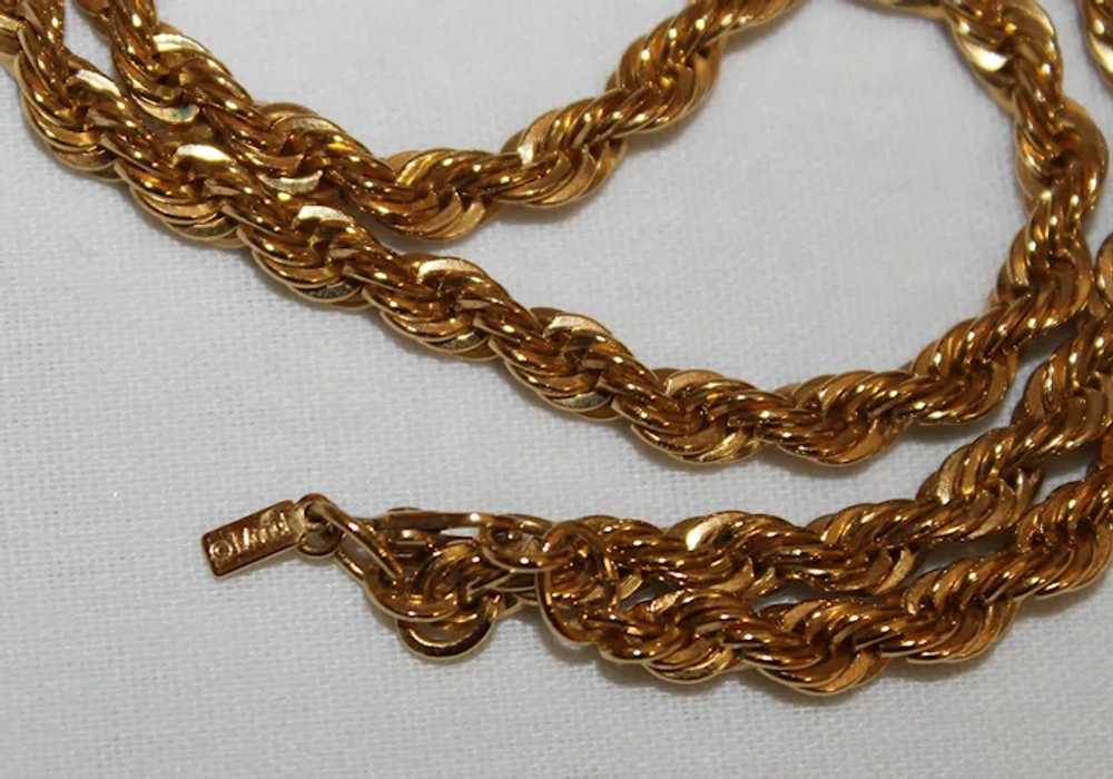 Monet Gold-Tone Twisted Rope Necklace - 18 Inches - image 3