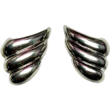 Vintage Silver Clip On Earrings - image 1