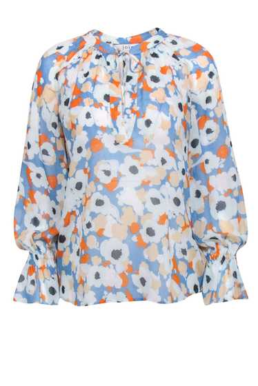 Joie - Blue, Cream, & Orange Floral Print Top Sz S