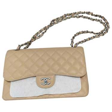 Classic timeless Chanel bag Silvery Beige Leather ref.194416 - Joli Closet