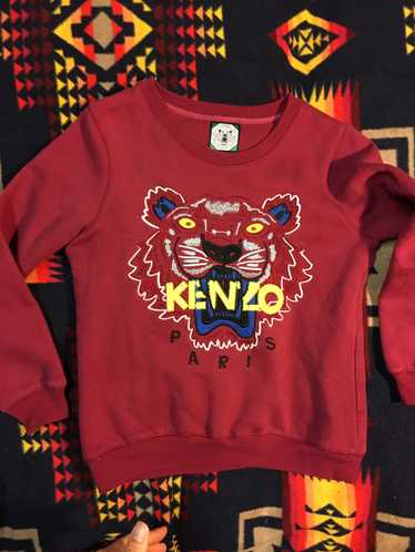 $240 KENZO Seasonal 2 Relaxed Embroidered Tiger T-Shirt Navy Blue Mens Small