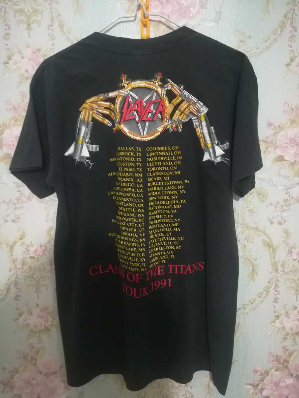 Band Tees × Vintage Vintage Slayer Clash of The T… - image 2