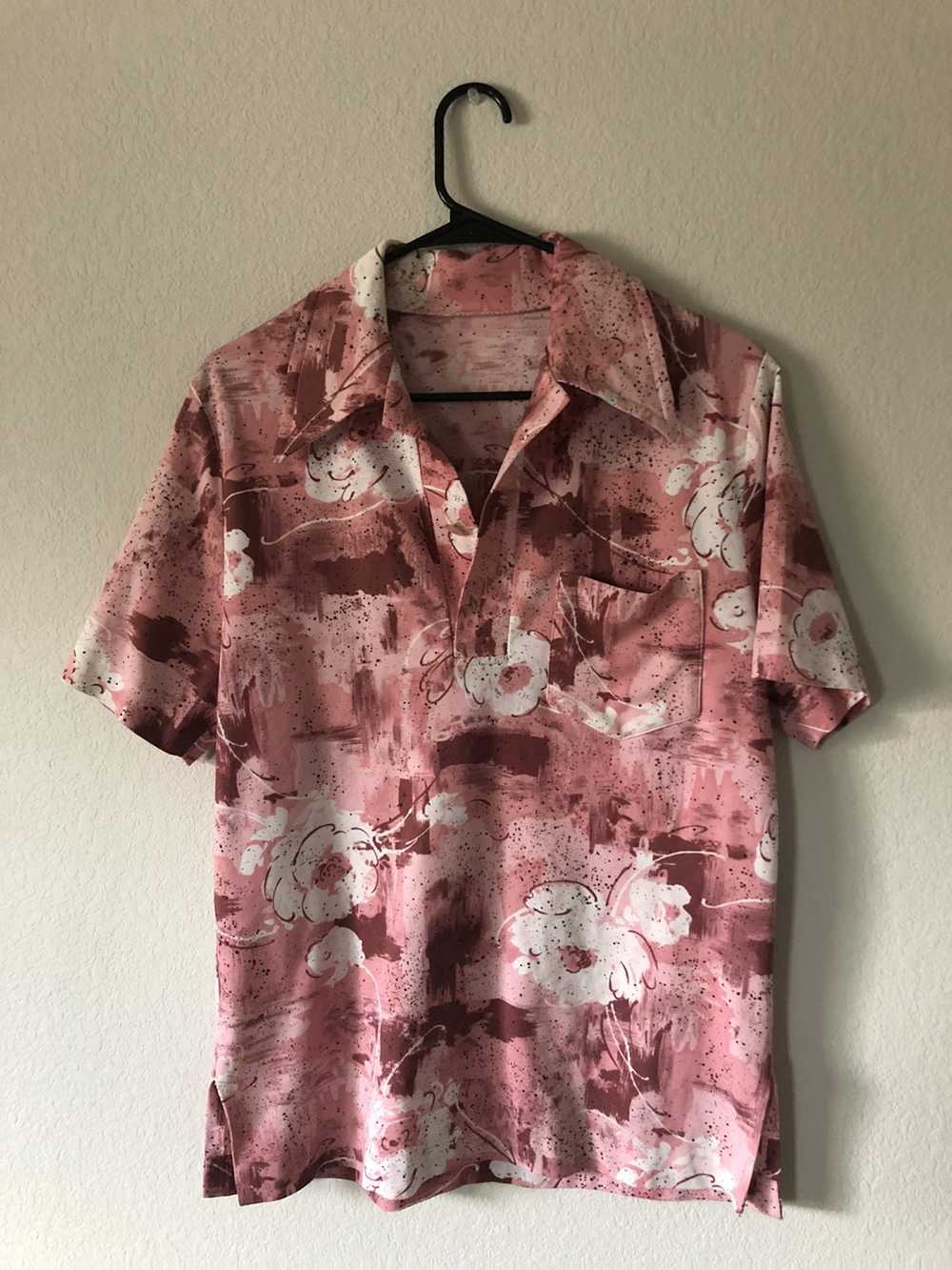 Hawaiian Shirt 1970s Polyester Hawaiian Polo - image 1