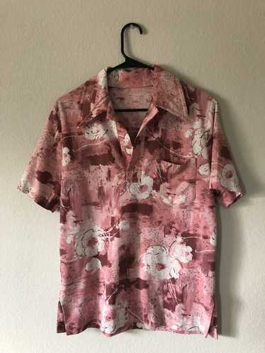 Hawaiian Shirt 1970s Polyester Hawaiian Polo