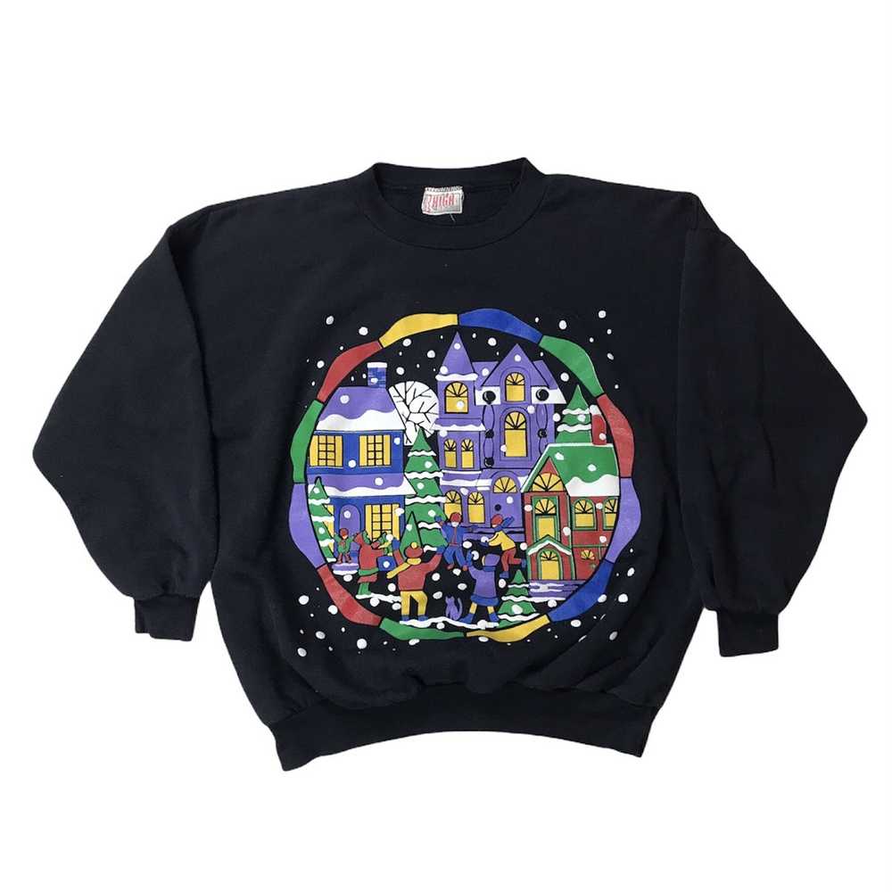 Other × Vintage VTG 1990’s Christmas Graphic Crew… - image 1