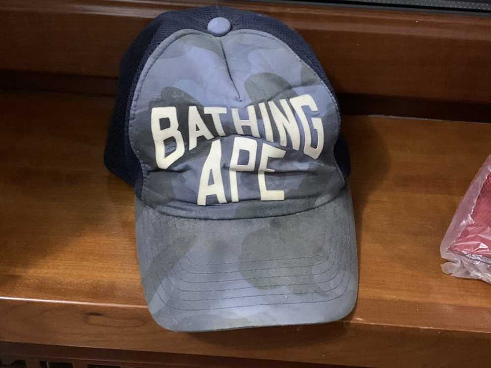 Bape Rare blue camo bape trucker - image 1