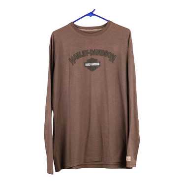 Harley Davidson Spellout Long Sleeve T-Shirt - Me… - image 1