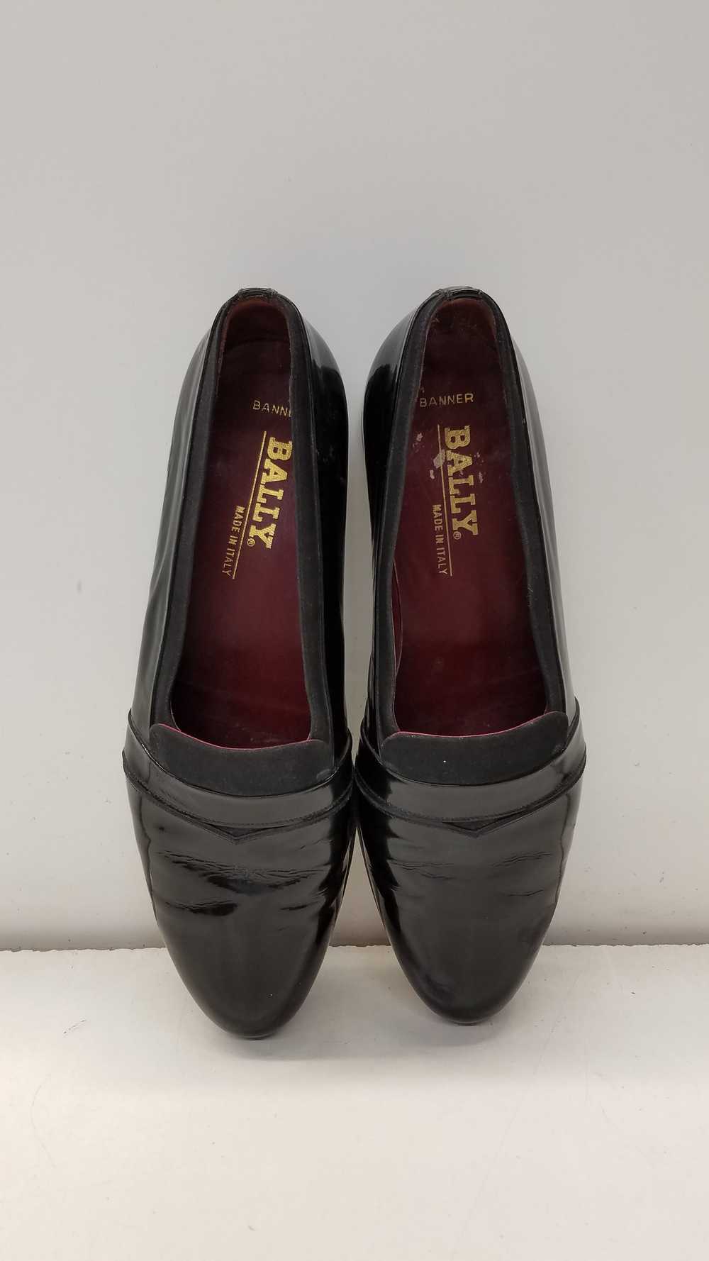 BALLY Italy Black Patent Leather Slip On Loafers … - image 6