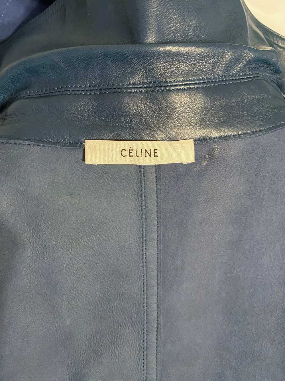 Celine Rare Navy Lamb Leather Céline Trench Coat - image 6