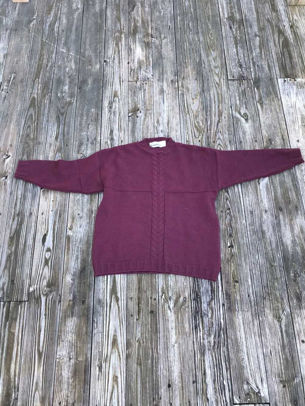 Aran Crafts × Vintage Maroon Crewneck Sweater wit… - image 3