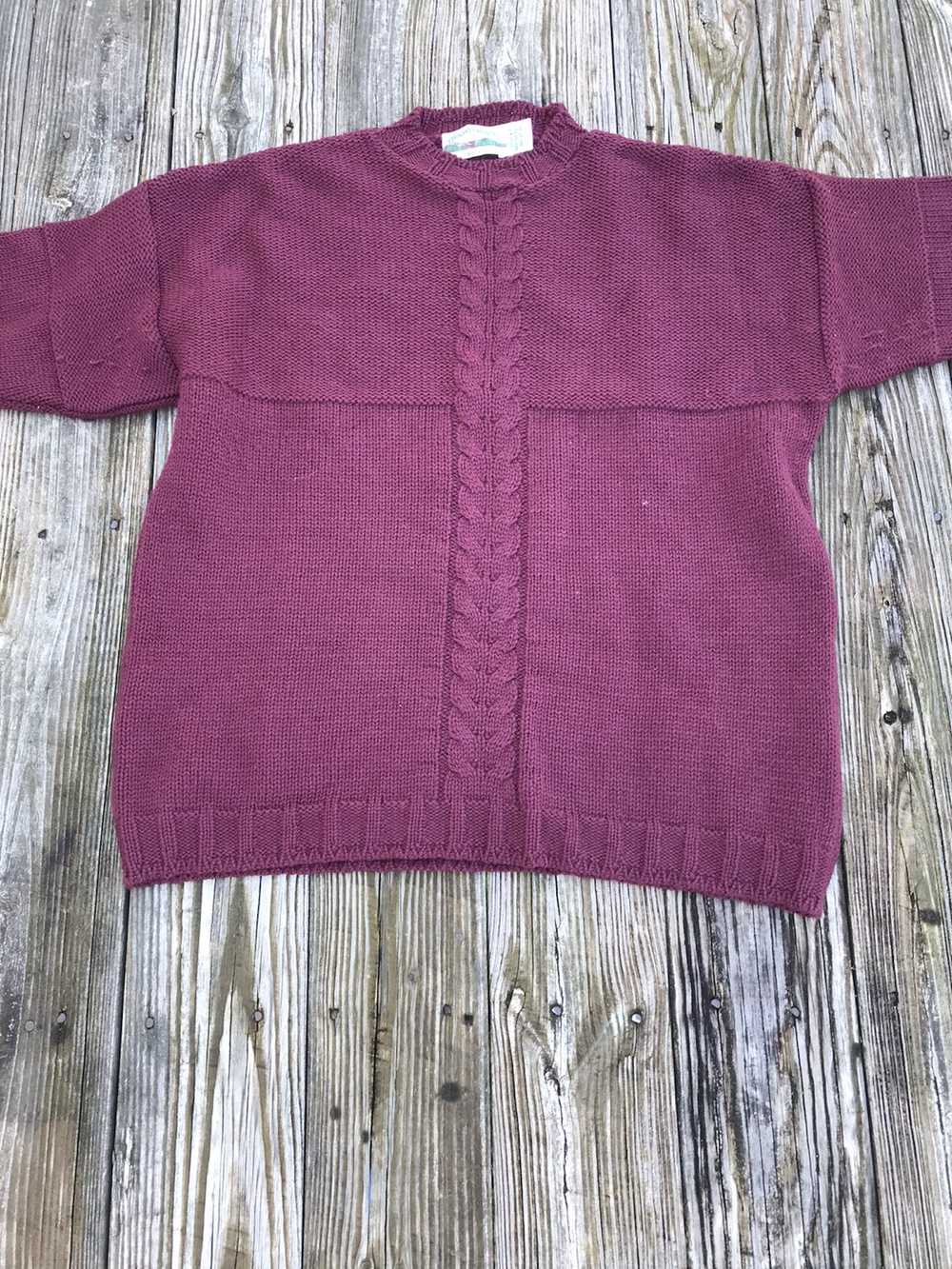 Aran Crafts × Vintage Maroon Crewneck Sweater wit… - image 7