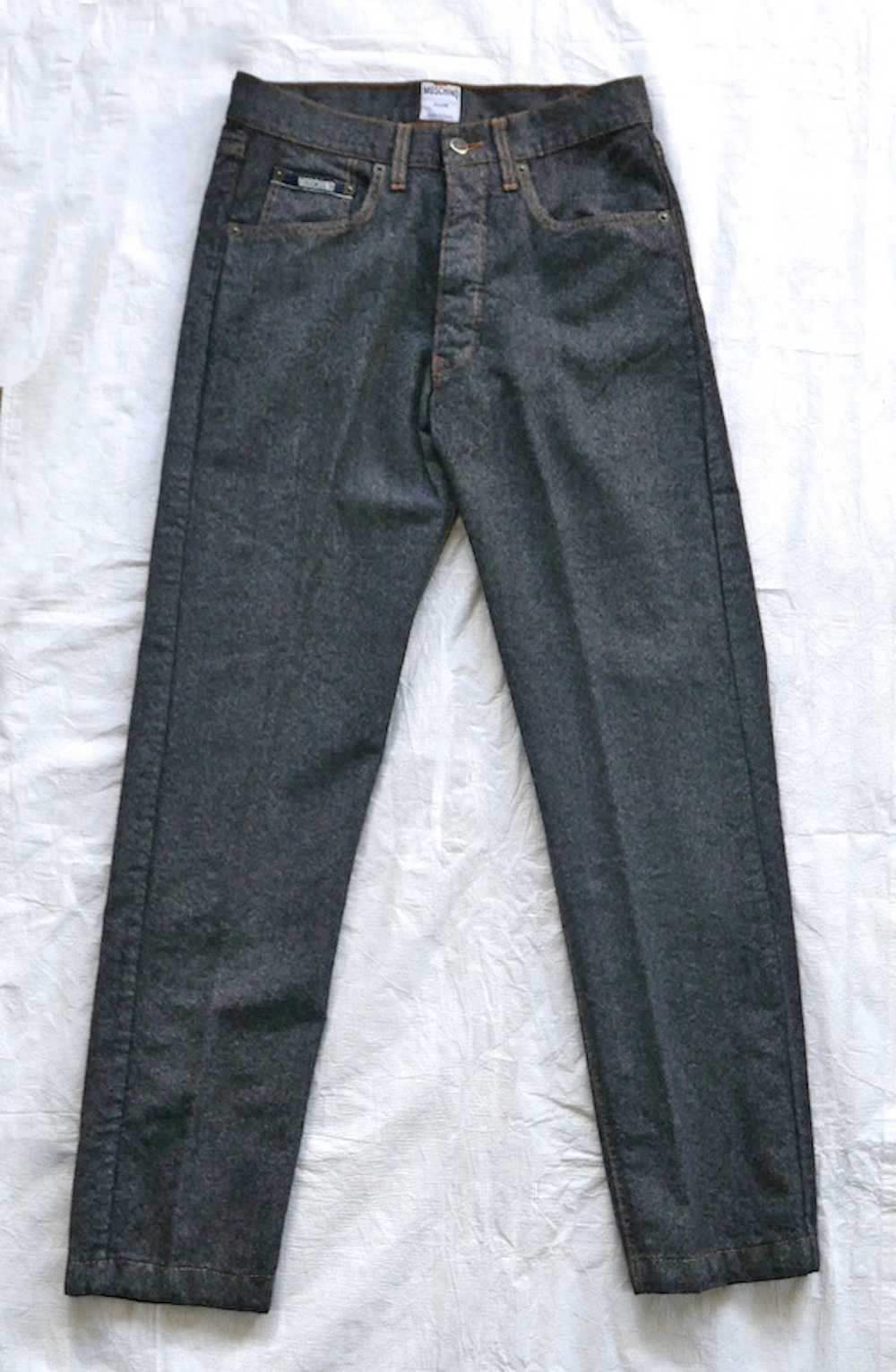 Moschino Vintage Moschino-Charcoal Gray Wool Jeans - image 1