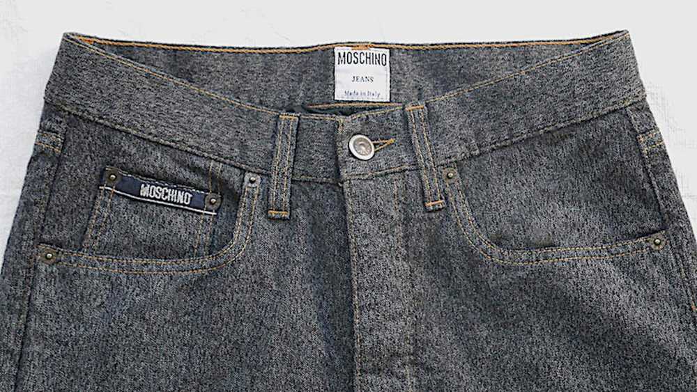 Moschino Vintage Moschino-Charcoal Gray Wool Jeans - image 3