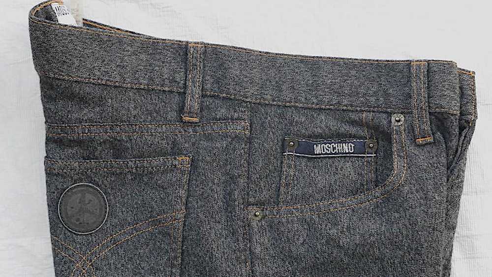 Moschino Vintage Moschino-Charcoal Gray Wool Jeans - image 4