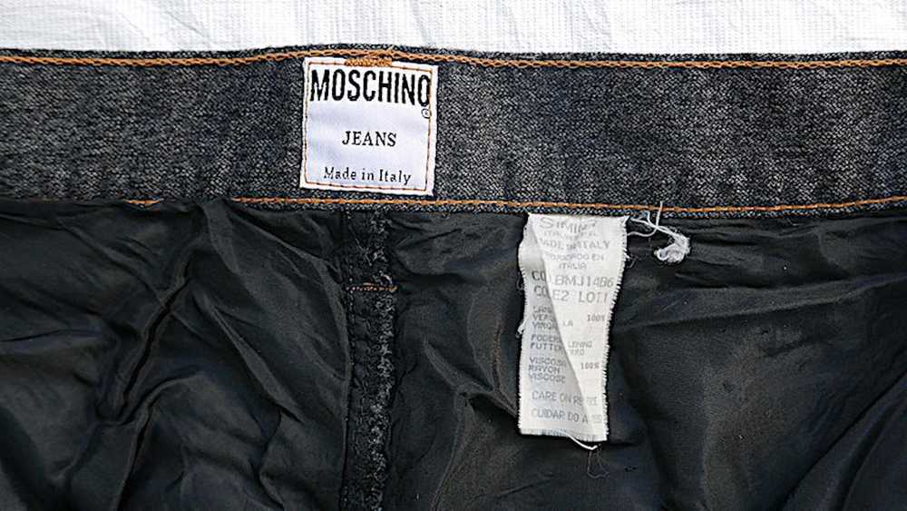 Moschino Vintage Moschino-Charcoal Gray Wool Jeans - image 7