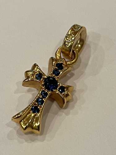 Chrome Hearts Chrome Hearts Baby Fat Cross Gold Blue … - Gem