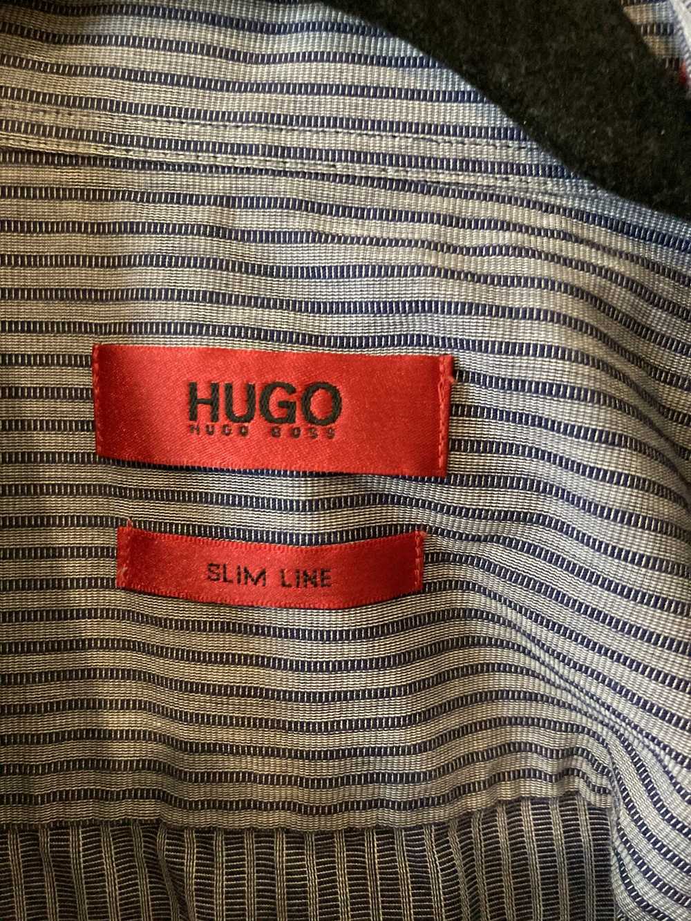 Hugo Boss Hugo Boss charcoal grey striped shirt - image 2