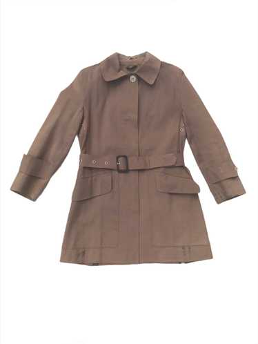 LOUIS VUITTON Nicolas Ghesquière khaki green mackintosh trench coat lamb  collar at 1stDibs