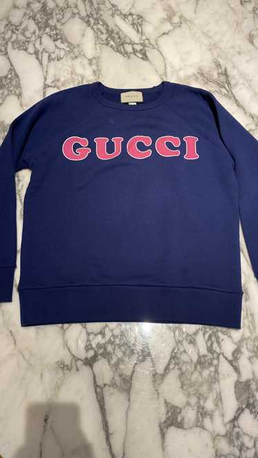 Gucci Blue with pink logo sweatshirt