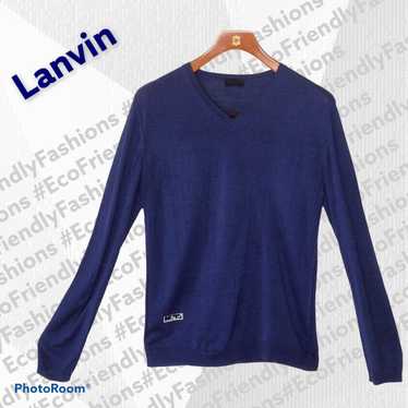 Lanvin LANVIN embroidered detail v-neck jumper/sw… - image 1