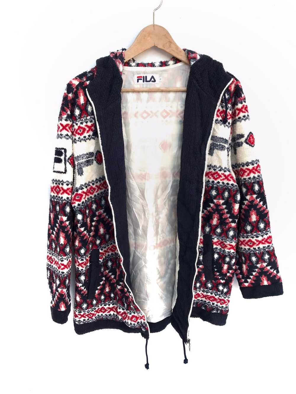 Fila Fila hoodie fleece full zipper very rare des… - image 3