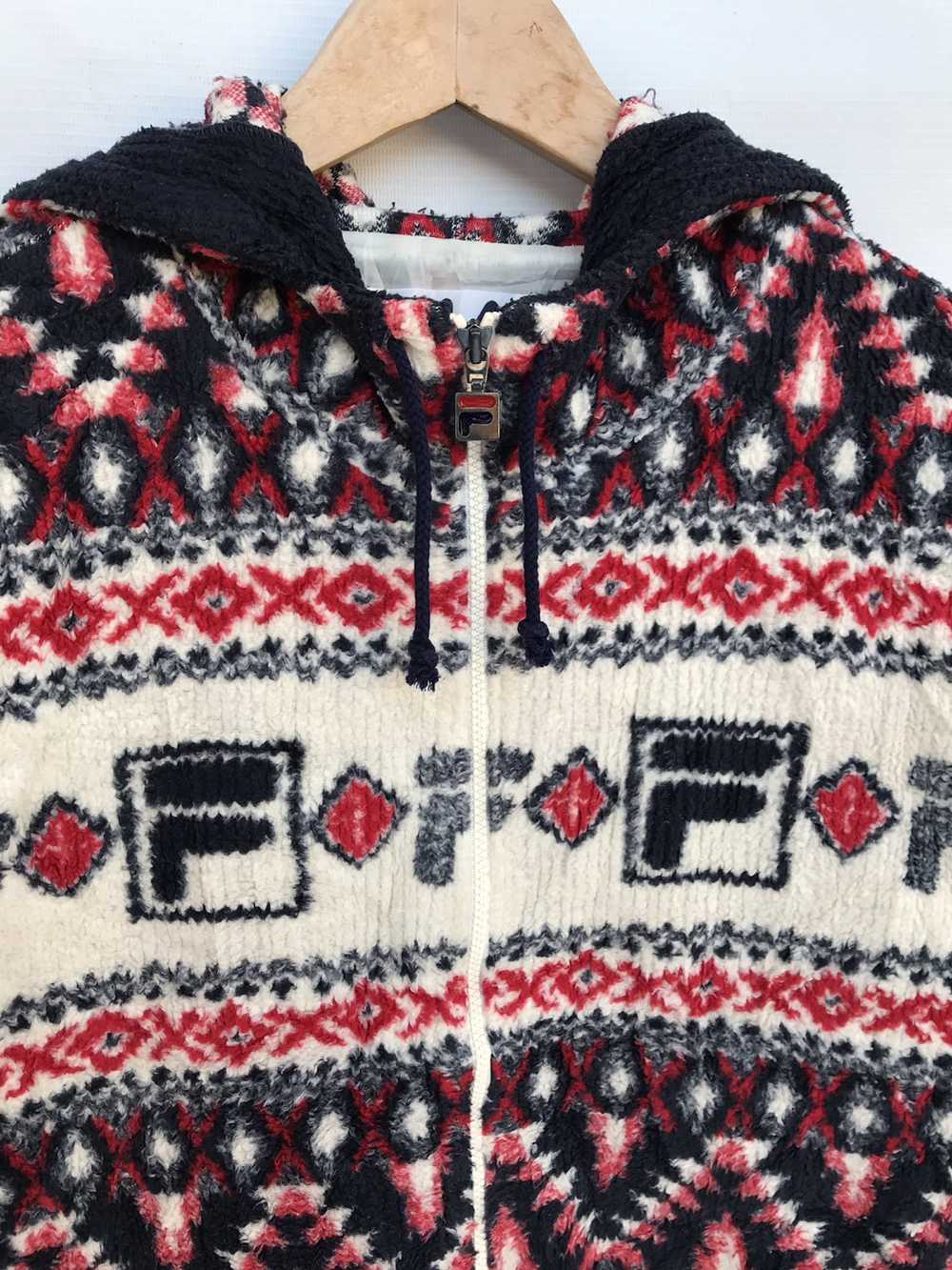 Fila Fila hoodie fleece full zipper very rare des… - image 5