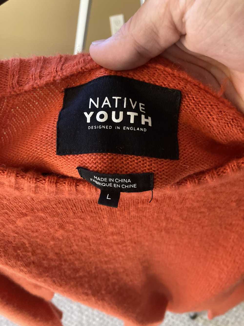 Native Youth Native Youth Orange Wool Sweater - image 3