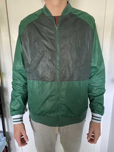 Detroit Cass Tech Half Moon Varsity Jacket Green w/ White Leather Sleeves