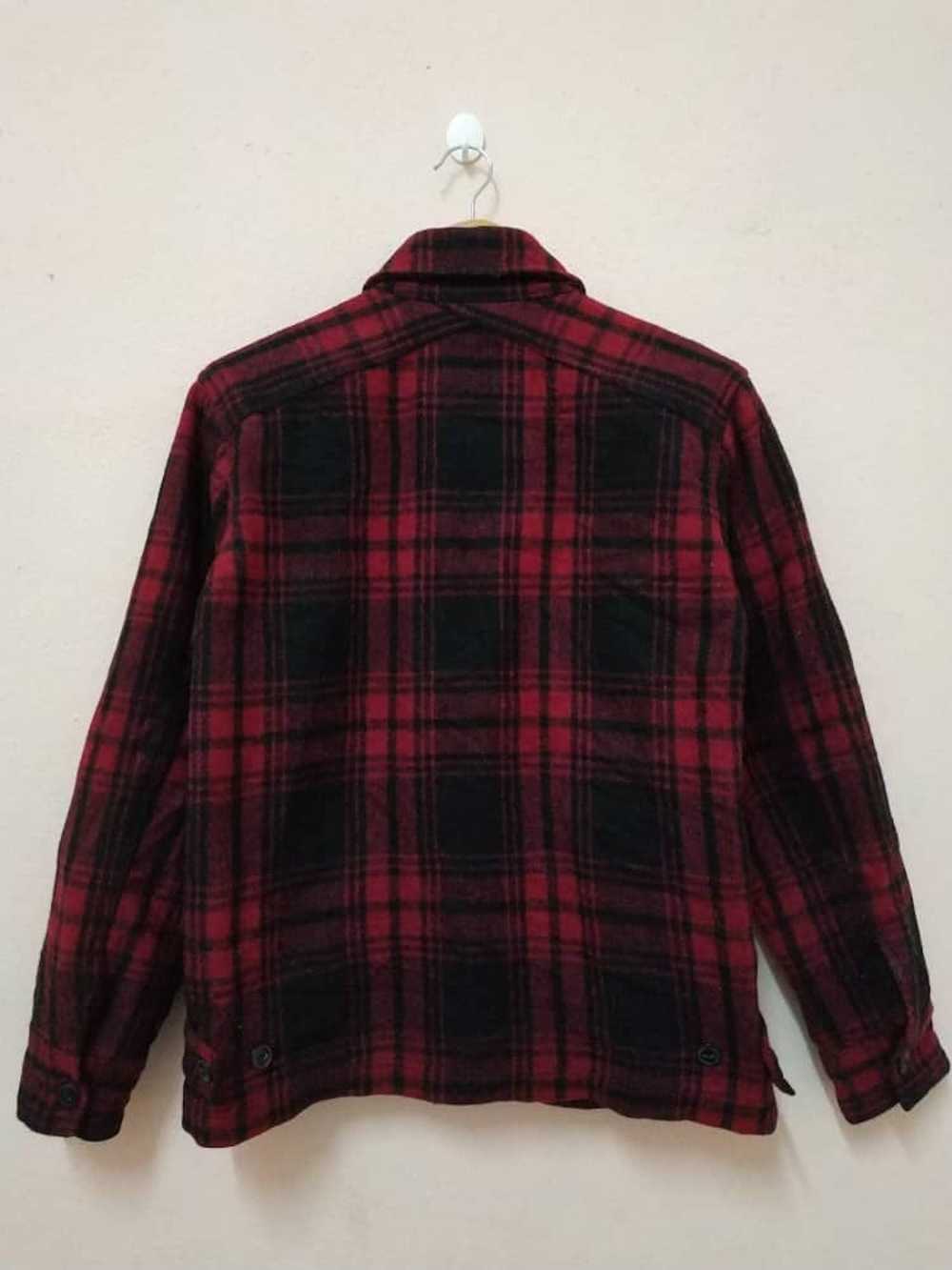 Japanese Brand Back Number checkered Wool Zipper … - image 3