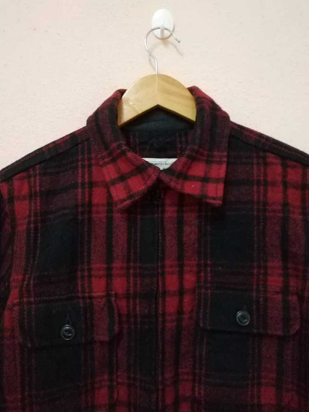 Japanese Brand Back Number checkered Wool Zipper … - image 4