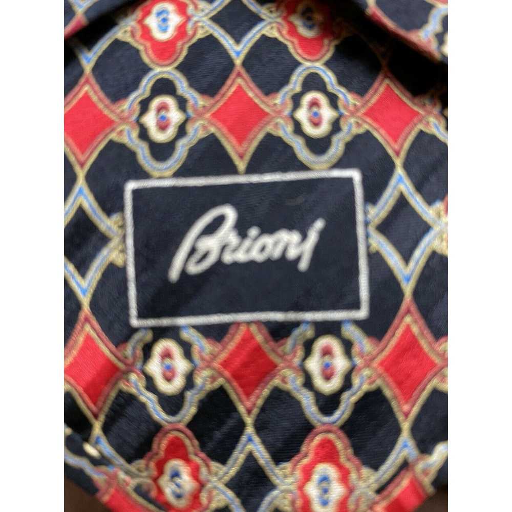 Brioni BRIONI (Italy)-Black/Red/Gold/Blue SILK Tie - image 5