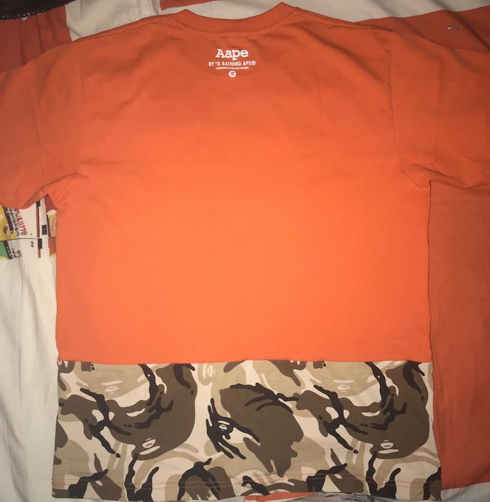 Aape AAPE BY BAPE ORANGE/BROWN CAMO GRAPHIC TEE - image 2