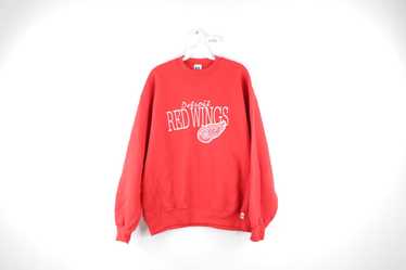 Vintage 90s Detroit Red Wings Crewneck Sweatshirt Size Medium Embroidered  Fuzzy