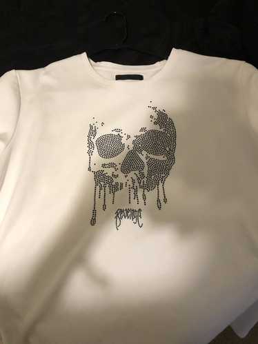 Revenge revenge bejeweled skull tee white