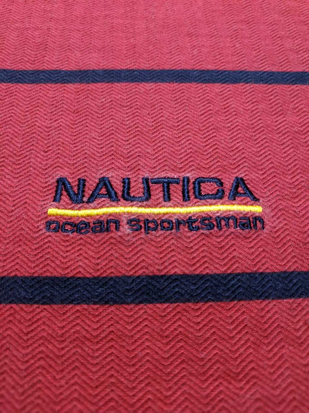 Nautica Large Red Vintage 1990s Striped Embroider… - image 2