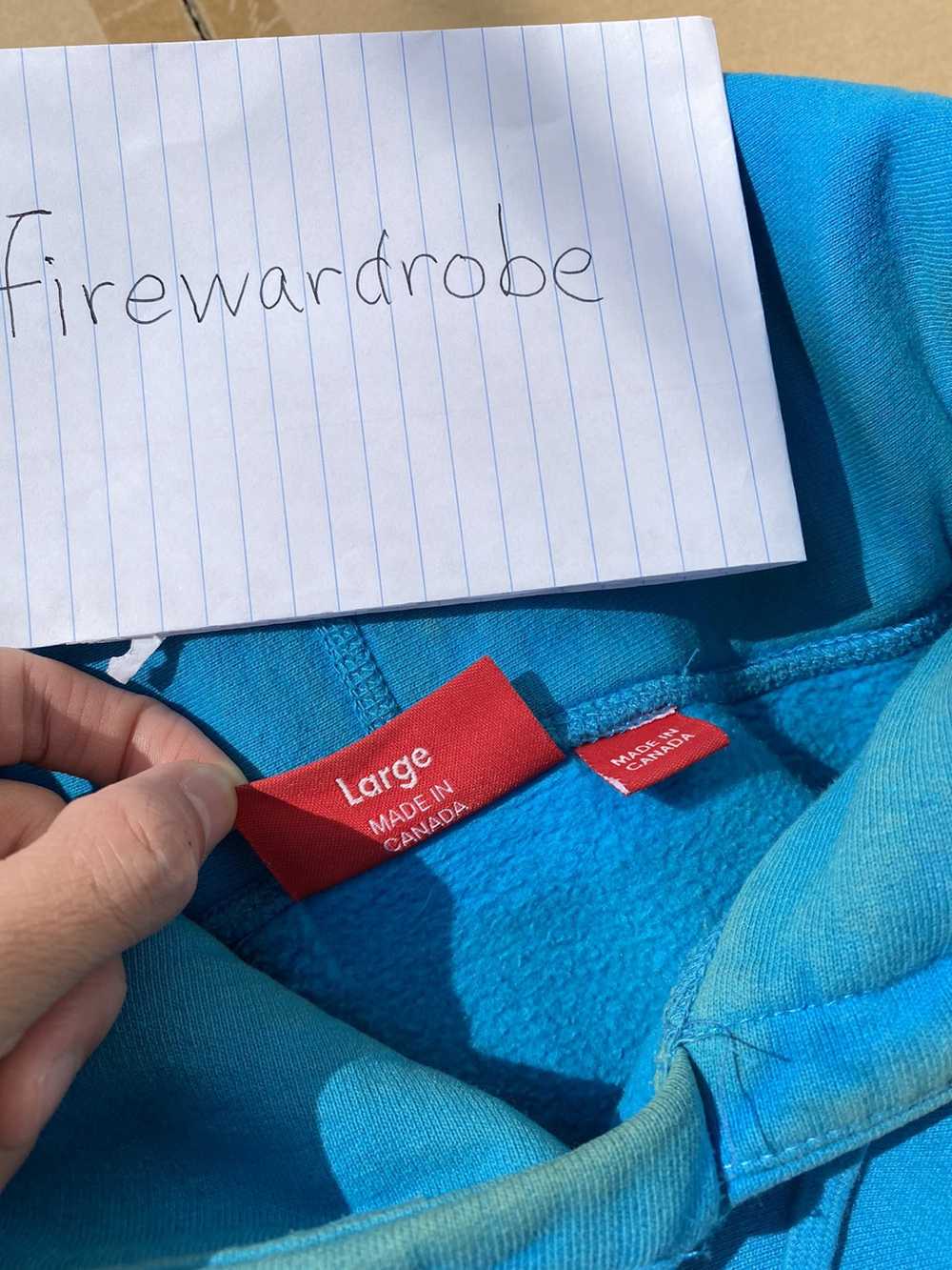 Supreme Supreme Red On Teal Box Logo Hoodie Gem