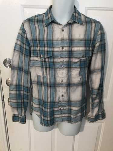 Burberry Plaid Button Up Shirt 2 pockets - image 1