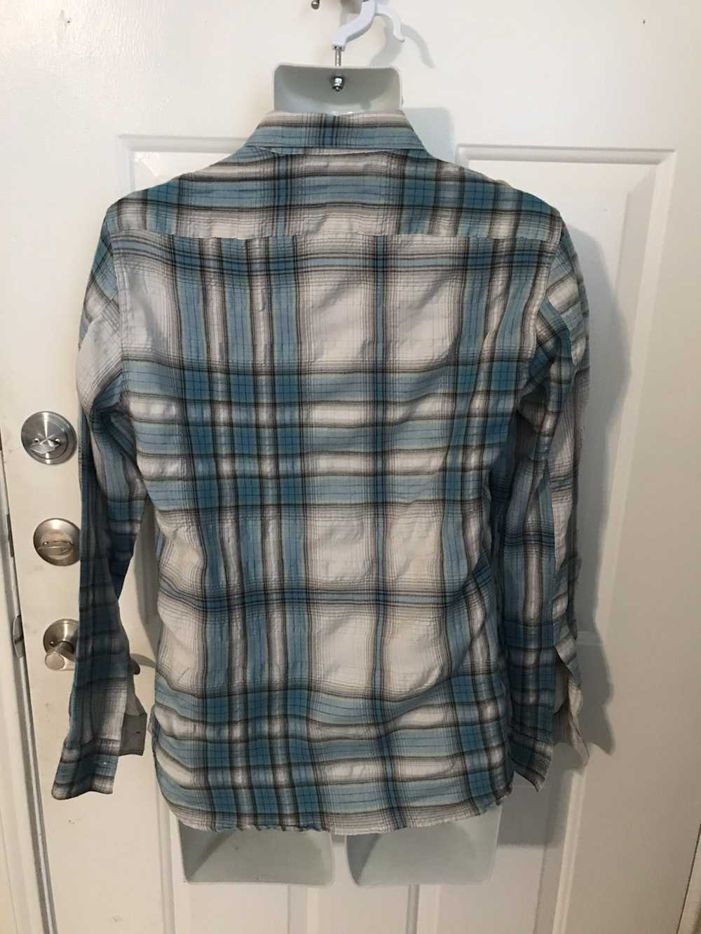 Burberry Plaid Button Up Shirt 2 pockets - image 3