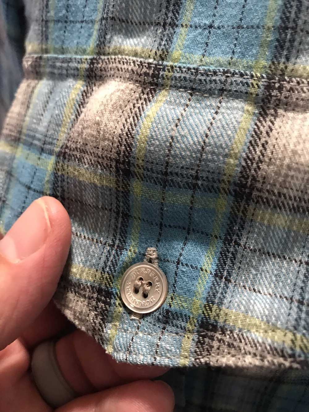 Burberry Plaid Button Up Shirt 2 pockets - image 6
