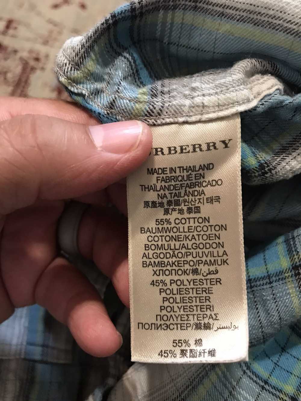 Burberry Plaid Button Up Shirt 2 pockets - image 9