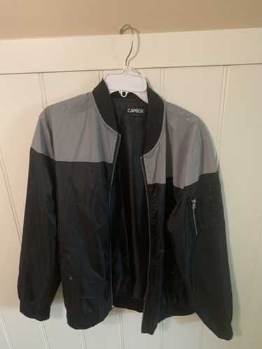 Carbon Black and grey reflective windbreaker