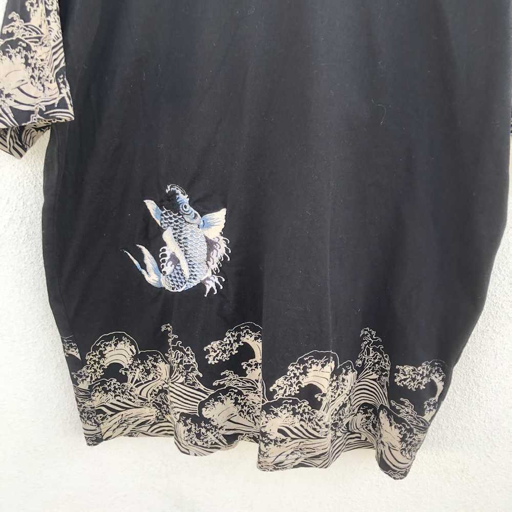 Sukajan T Shirts Japanese Script Koi Fish Embroid… - image 8