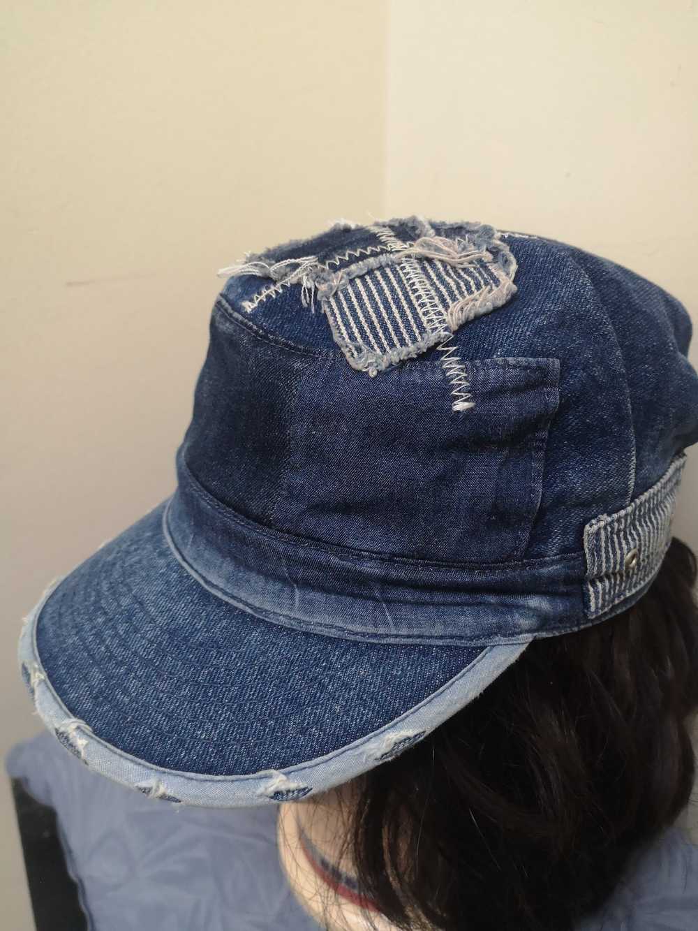 Custom × Japanese Brand Denim Patchwork Hat - image 1