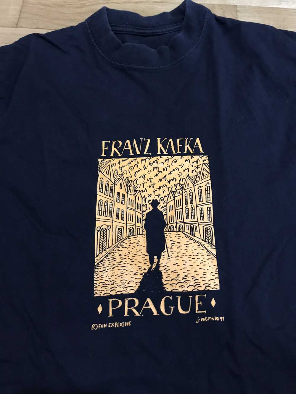Vintage Vintage 90s Franz Kafka Prague Short Slee… - image 2