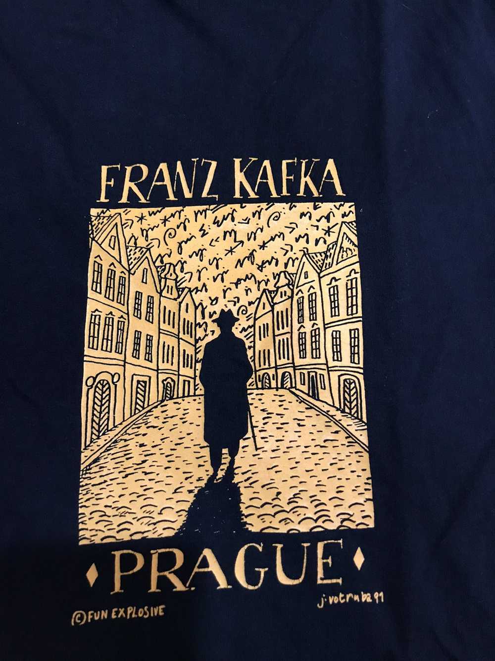 Vintage Vintage 90s Franz Kafka Prague Short Slee… - image 3